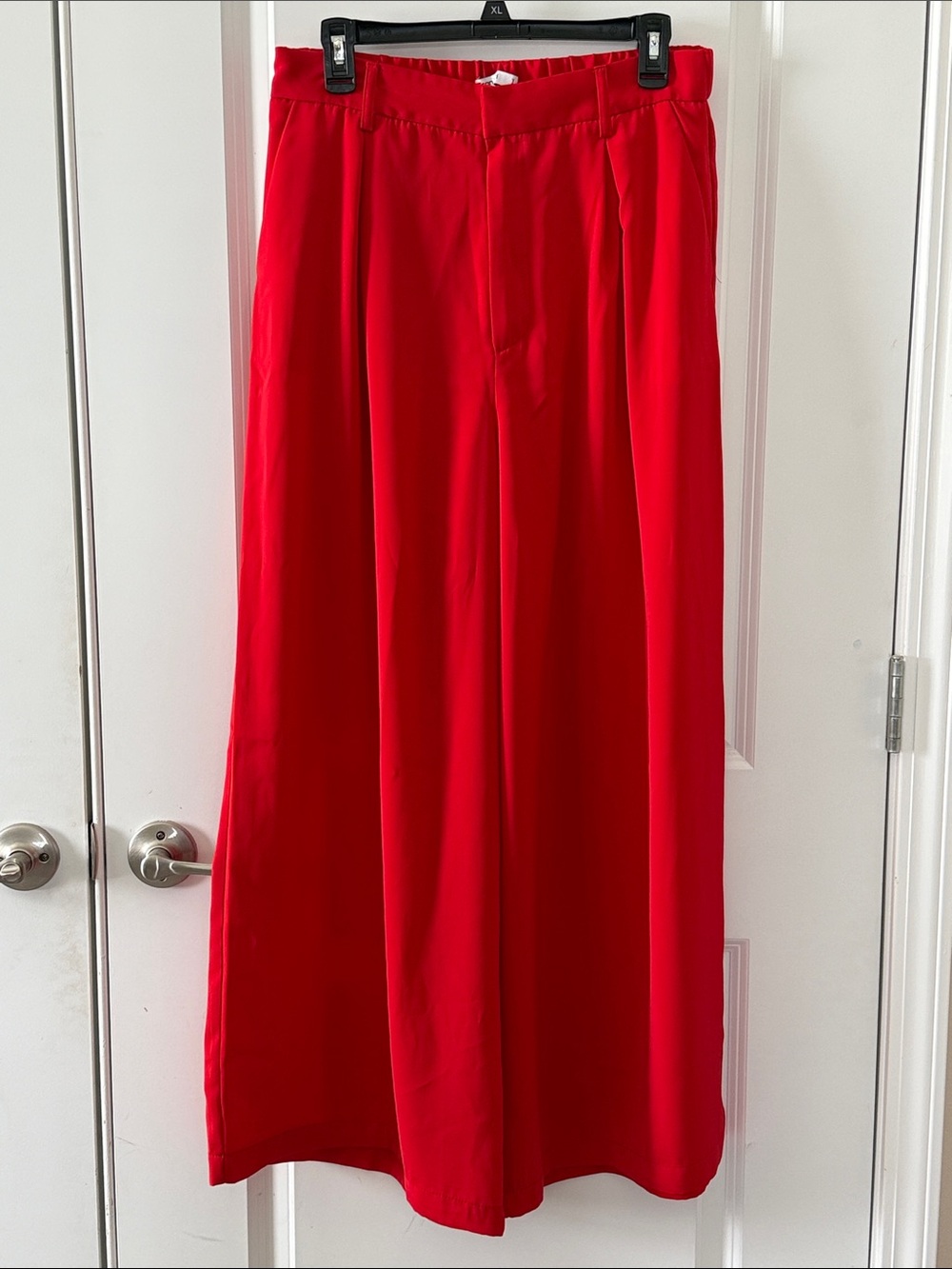 Vibrant Red Wide-Leg Palazzo Pants